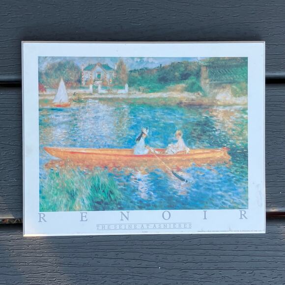 The Seine at Asnieres, The Skiff by Pierre-Auguste Renoir wooden board wall art - Picture 1 of 10